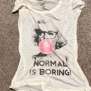 Mighty Fine White and Pink Graphic Tee